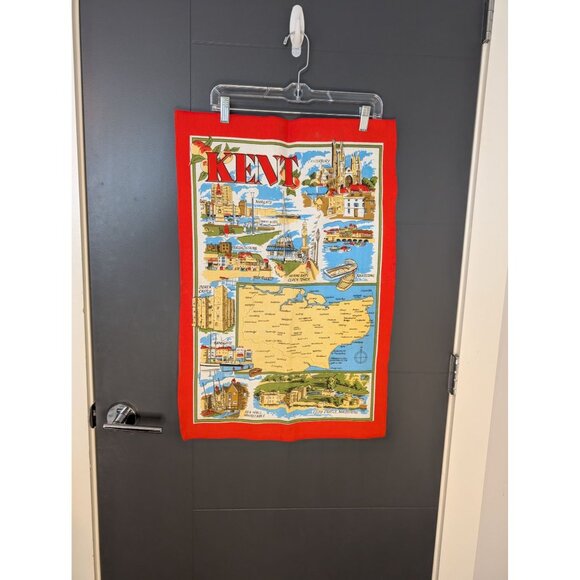 Vintage Linen Souvenir Tea Towel - Kent County - Picture 2 of 6
